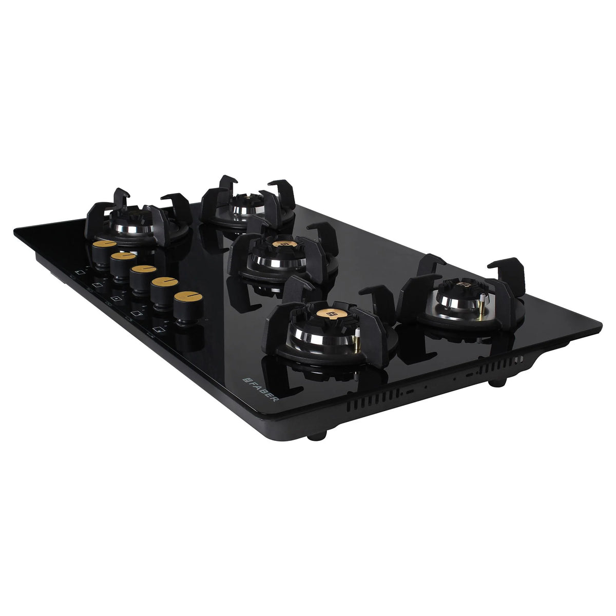 Faber Hob Maxus HT905 CRS BR CI AI – 5-Burner Brass Gas Hob, Black Toughened Glass, Auto Ignition, 90cm-7