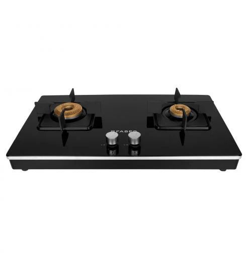 Faber Hob Cooktop Elite 2BB BK CI – 2 Burner Gas Cooktop with Forged Burners, Jumbo Burner, Black Matte Finish