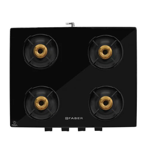 Faber Cooktop Onyx 4BB BK CI – 4 Burner Gas Cooktop with Brass Burners, Jumbo Burner, MS Powder Coated Finish-3