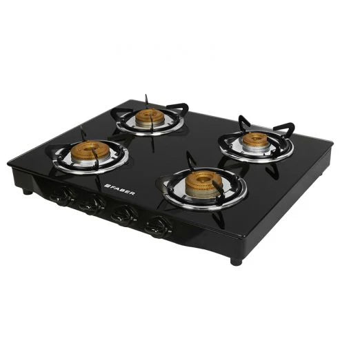 Faber Cooktop Jumbo 4BB BK – 4 Burner Manual Gas Cooktop with Brass Burners & Jumbo Burner | MS Powder Coated Finish-2