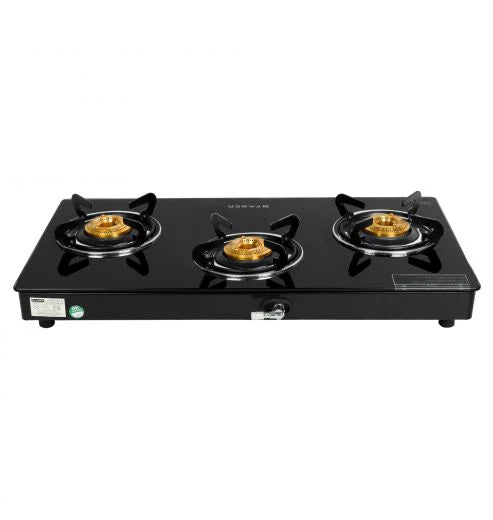Faber Cooktop Jumbo 3BB BK – 3 Burner Manual Gas Cooktop with Brass Burners & Jumbo Burner | MS Powder Coated Finish-2