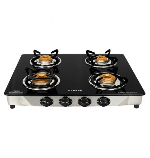 Faber Cooktop Jumbo 4BB SS – 4 Burner Manual Gas Cooktop with Brass Burners & Jumbo Burner | Stainless Steel Matte Finish-1