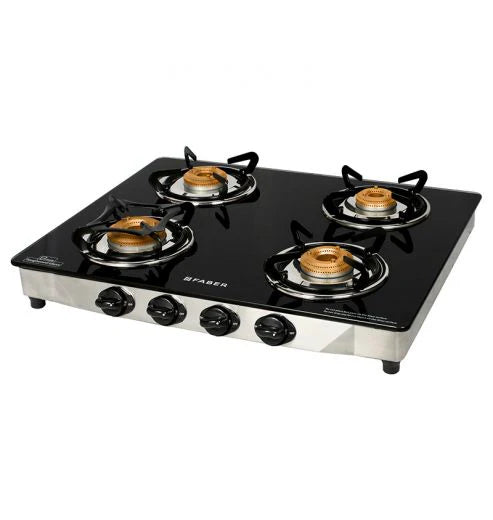 Faber Cooktop Jumbo 4BB SS – 4 Burner Manual Gas Cooktop with Brass Burners & Jumbo Burner | Stainless Steel Matte Finish-2