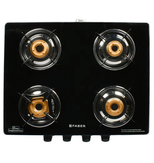 Faber Cooktop Jumbo 4BB SS – 4 Burner Manual Gas Cooktop with Brass Burners & Jumbo Burner | Stainless Steel Matte Finish-3