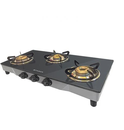 Faber Cooktop Jumbo 3BB SS – 3 Burner Manual Gas Cooktop with Brass Burners & Jumbo Burner | Stainless Steel Matte Finish