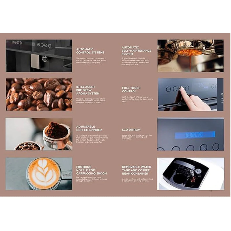 Carysil Built-in Automatic Coffee Machine | LCD Display | 19 Bar Pressure | Milk Frother | Adjustable Brew Strength | 1.8L Capacity-4