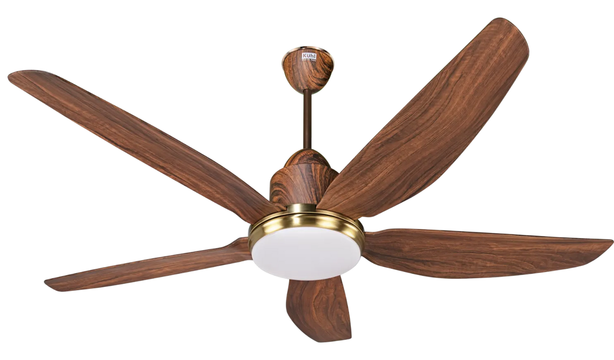 Kühl Luxus Star BLDC Smart Ceiling Fan 1400mm | WiFi + Alexa Enabled | 5 Aerodynamic Blades | Downlight | Remote Control | 5 Star Rated | High Speed Fan-1
