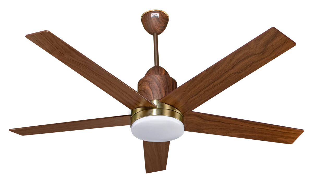 Kühl Luxus Super BLDC Smart Ceiling Fan 1300mm | WiFi + Alexa Enabled | 5 Aerodynamic Blades | Downlight | High Speed 235 RPM | 5 Star Rated-1