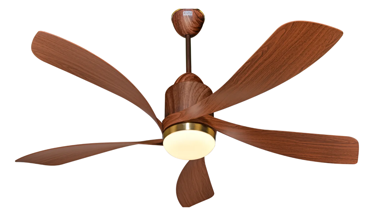 Kühl Luxus Twist BLDC Smart Ceiling Fan 1300mm | WiFi + Alexa Enabled | 5 Aerodynamic Blades | Downlight | Ultra Energy Efficient | 5 Star Rated-1