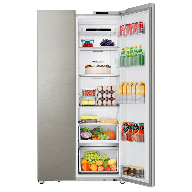 Haier 540L 3 Star Frost Free Inverter Side-by-Side Refrigerator | HRS-615FS-2