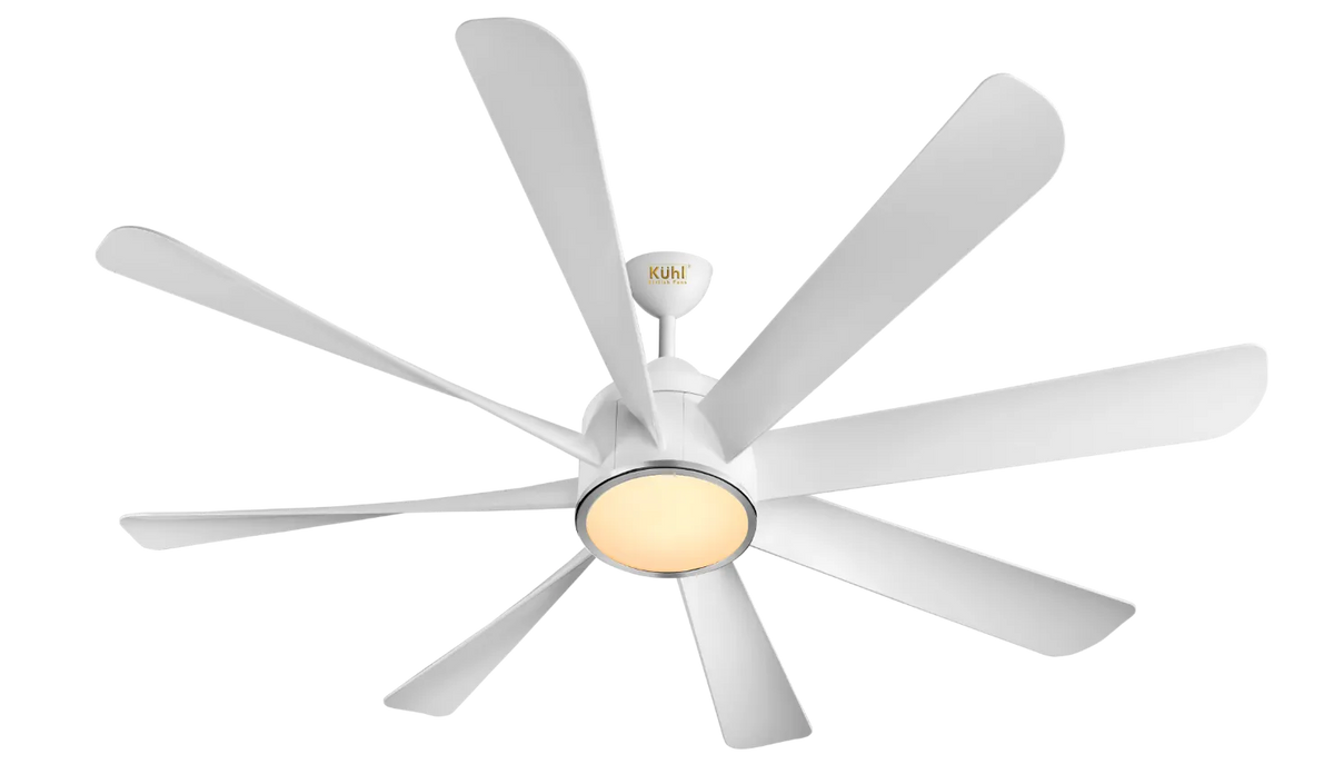 Kühl Platin D8 8-Blade BLDC Ceiling Fan with Remote | WiFi Smart Fan with Downlight | Alexa Enabled | 5 Star Rated | Anti-Dust | 1200/1500 mm