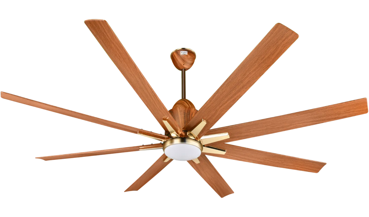 Kühl Platin Star 8-Blade BLDC Ceiling Fan 1550mm | Smart WiFi Fan with Downlight | Alexa Enabled | Remote Control | Low Noise | Premium Teak Finish-1