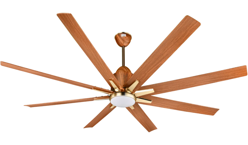 Kühl Platin Star 8-Blade BLDC Ceiling Fan 1550mm | Smart WiFi Fan with Downlight | Alexa Enabled | Remote Control | Low Noise | Premium Teak Finish-1