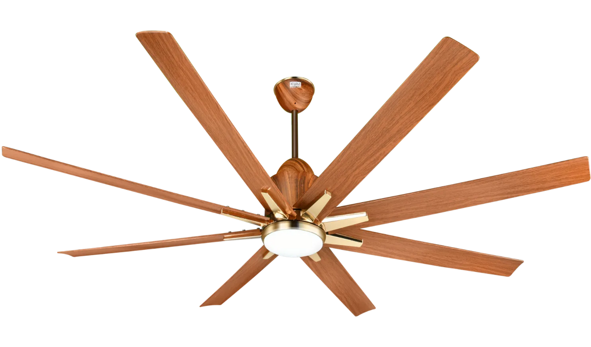 Kühl Platin Star 8-Blade BLDC Ceiling Fan 1550mm | Smart WiFi Fan with Downlight | Alexa Enabled | Remote Control | Low Noise | Premium Teak Finish-3