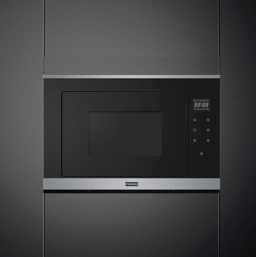 Franke FSM 25 MW XS CCC Built-in Microwave Oven with Grill (25L, Black, Electronic Control, Push Button, Glass Finish)-2