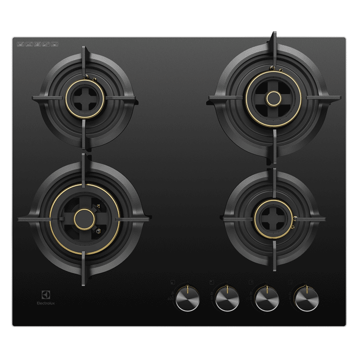 Electrolux EHG6430BC 60 cm Built-in Gas Hob with Black Glass Finish-1