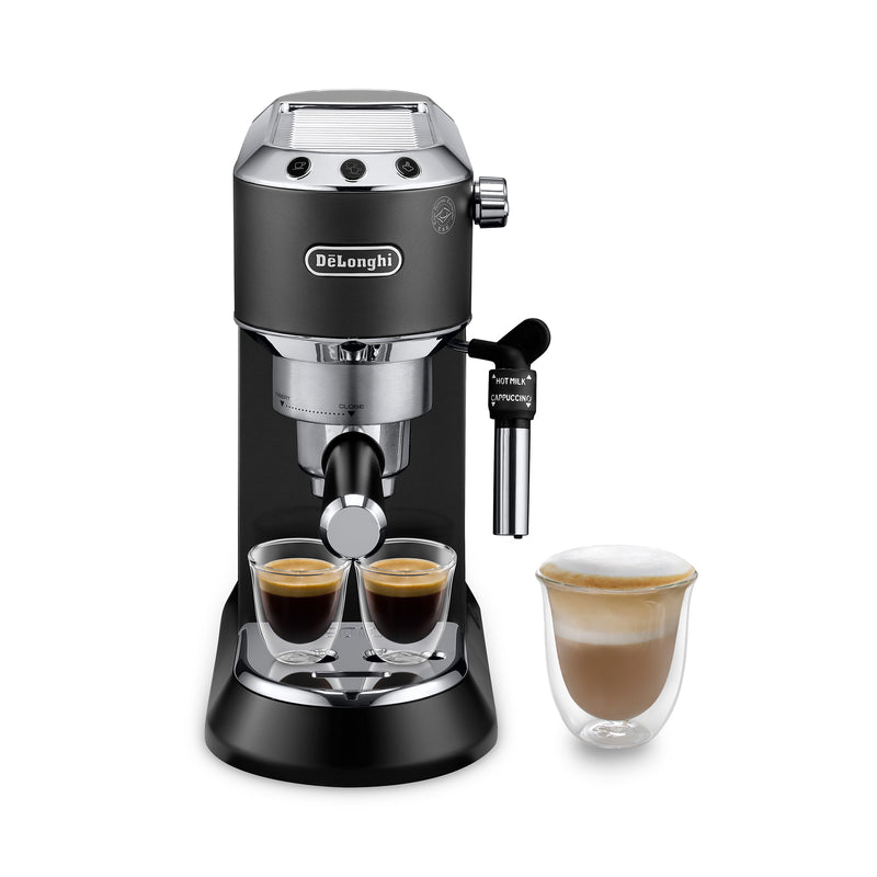 De’Longhi Dedica EC685 Series – Manual Espresso Machine with Cappuccino System, 15 Bar Pressure, Thermoblock Heating (Black, Grey, Red & White)-1