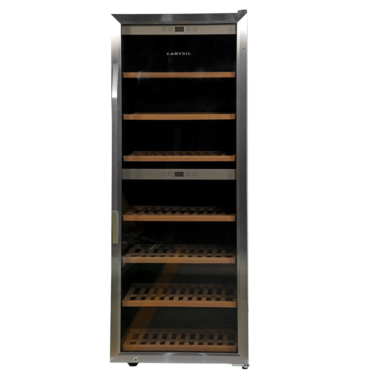 Carysil 126 Bottle Wine Chiller (350L) | Commercial Dual Zone Cooling | 3°C–20°C | Freestanding Wine Cooler | LED Display | Glass Door