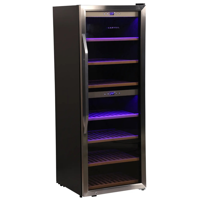 Carysil 126 Bottle Wine Chiller (350L) | Commercial Dual Zone Cooling | 3°C–20°C | Freestanding Wine Cooler | LED Display | Glass Door-2