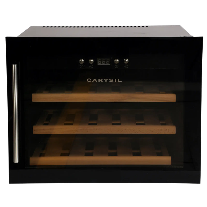 Carysil Built-In Wine Chiller – 18 Bottles, Under Counter Wine Cooler with Glass Door & Low Power Consumption-1