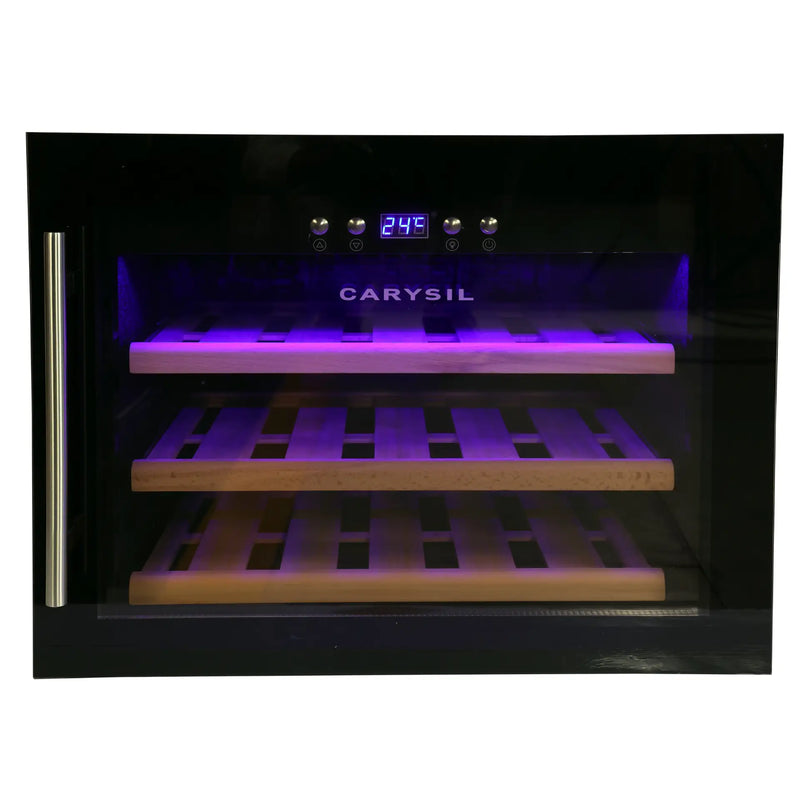 Carysil Built-In Wine Chiller – 18 Bottles, Under Counter Wine Cooler with Glass Door & Low Power Consumption-2