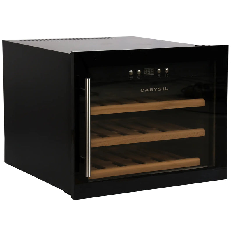 Carysil Built-In Wine Chiller – 18 Bottles, Under Counter Wine Cooler with Glass Door & Low Power Consumption-3