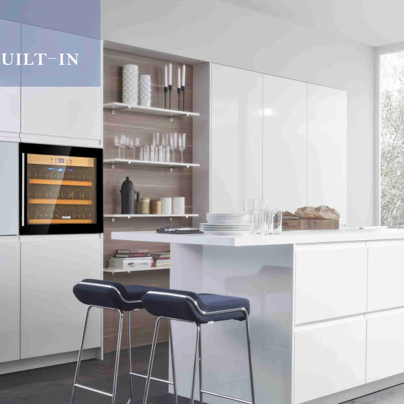 Carysil Built-In Wine Chiller – 18 Bottles, Under Counter Wine Cooler with Glass Door & Low Power Consumption-6