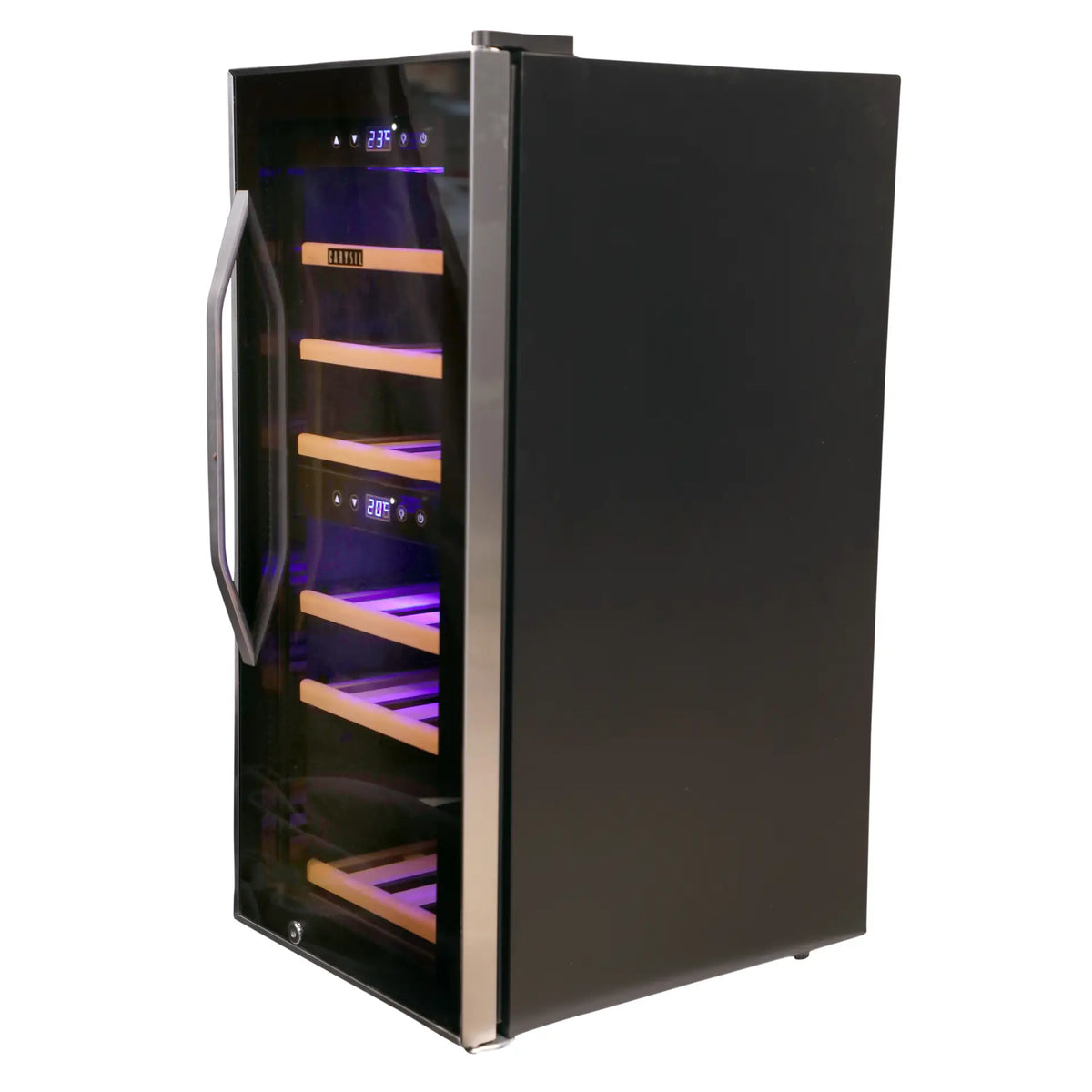 Carysil Wine Chiller – 24 Bottles, Dual Zone Cooling (3°C–20°C), Free Standing Wine Cooler with LED Display, Wooden Shelves & Toughened Glass Door-9